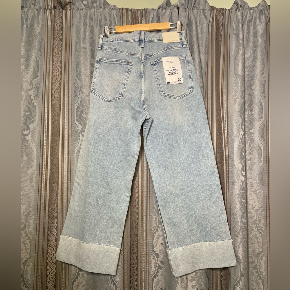 RAG & BONE Andi High Rise Ankle Wide Leg Jeans Bloomfield - Picture 4 of 5